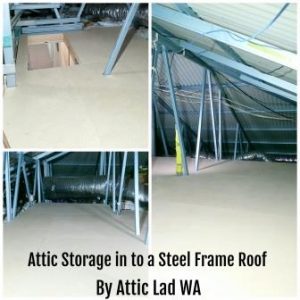 Attic Storage Installation- Steel Frame Roof