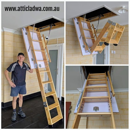 grand wooden attic ladder